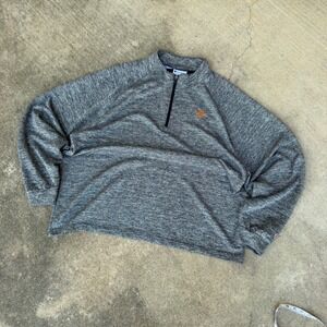 Champion Texas Longhorns Mens 2XL Gray Space Dye Quarter Zip Pullover Sweater